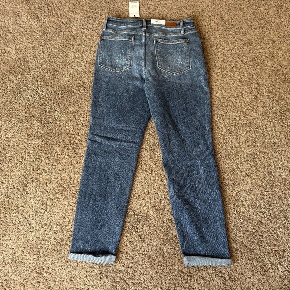 The Blueprint Bleach Splashed Boyfriend Judy Blue Jeans NWT Size 11 / 30 - Picture 3 of 8